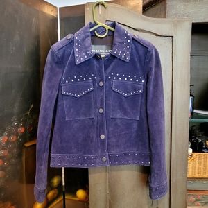 NWOT Bagatelle NYC Navy Suede Studded Jacket S